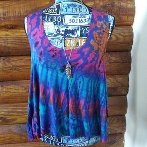Hippie style Tie Dye flow tank top